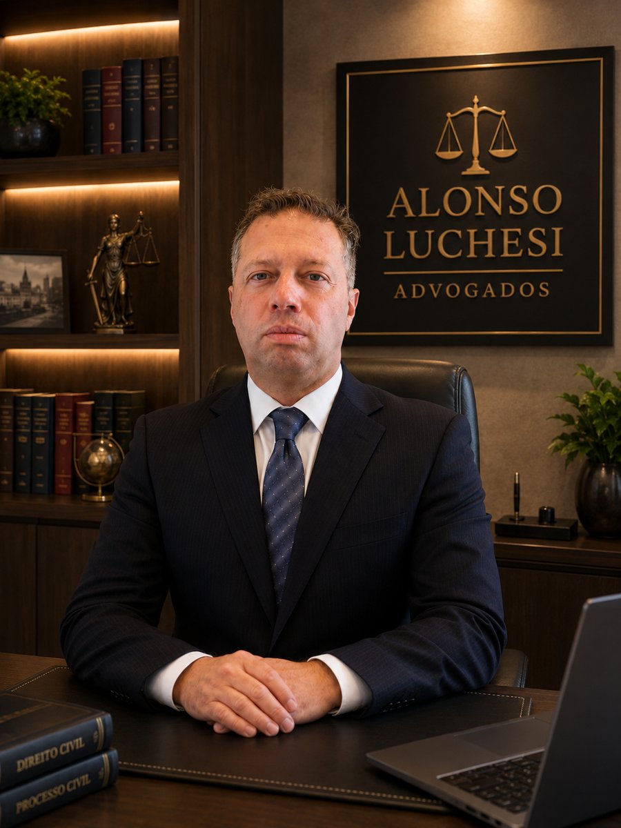Advogado do escritório Alonso Luchesi Advogados em seu escritório